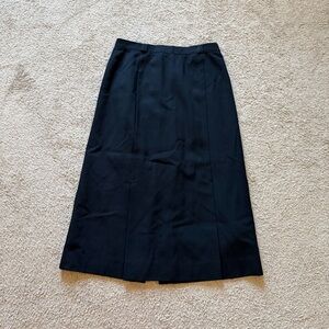 VTG ~ 1980s ~ Import Image ~ Longer Midi Length Black Wool Skirt ~ Size 14
